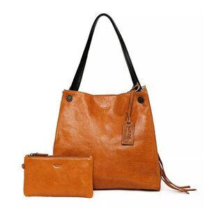 Old Trend Daisy Large Leather Crossbody Tote Bag in Chestnut (MSRP $255)